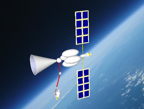 Orbital Hydrogen Collector (OHC) with docking spacecraft